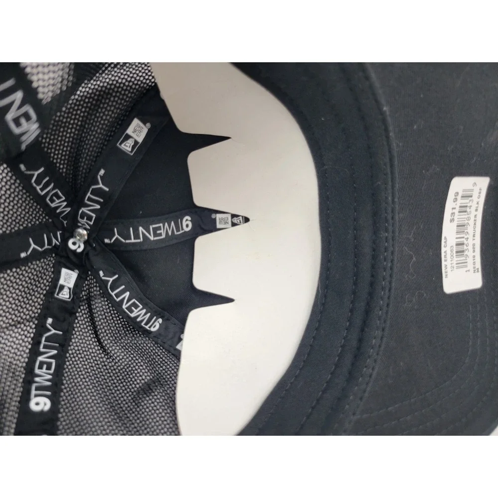 NWT New Era 9Twenty Golf Black‎ Trucker Strapback Logo Patch OSFM Hat Cap